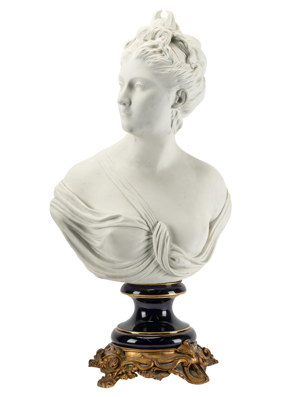 SEVRES PORCELAIN BUST OF A WOMANafter