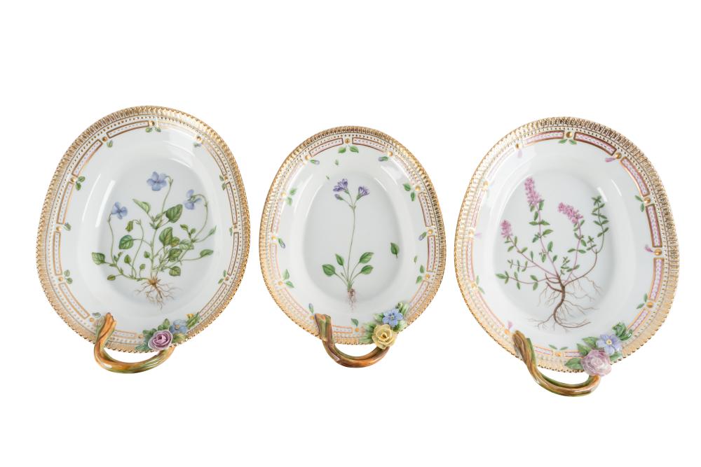 THREE ROYAL COPENHAGEN "FLORA DANICA"