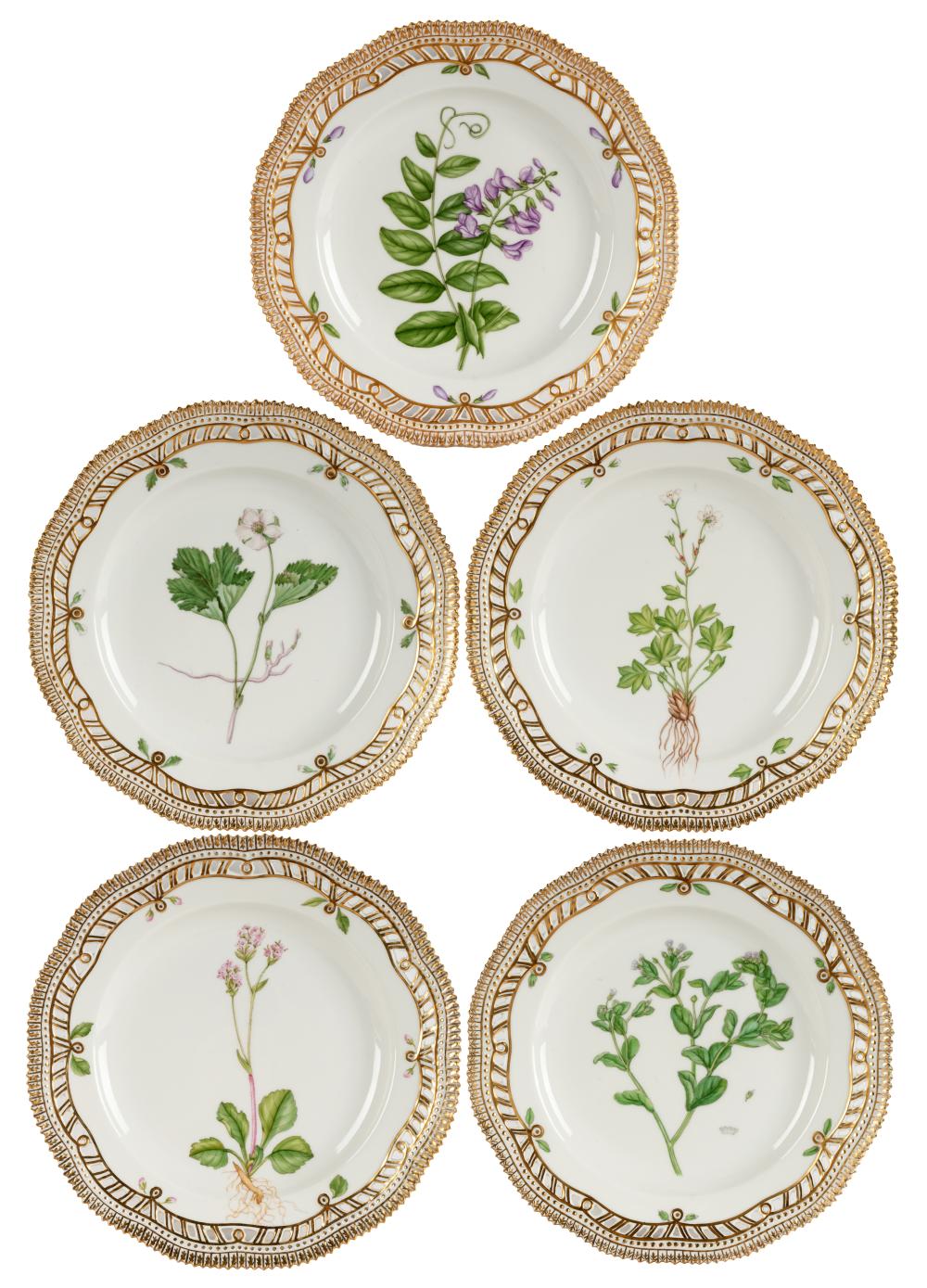 FIVE ROYAL COPENHAGEN "FLORA DANICA"