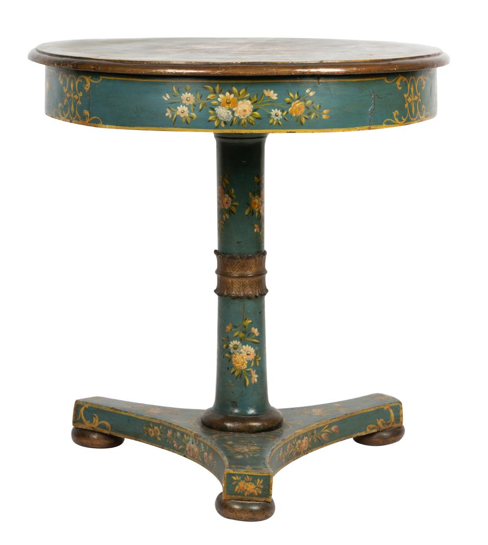 ITALIAN PAINTED WOOD CENTER TABLE19th 331d38