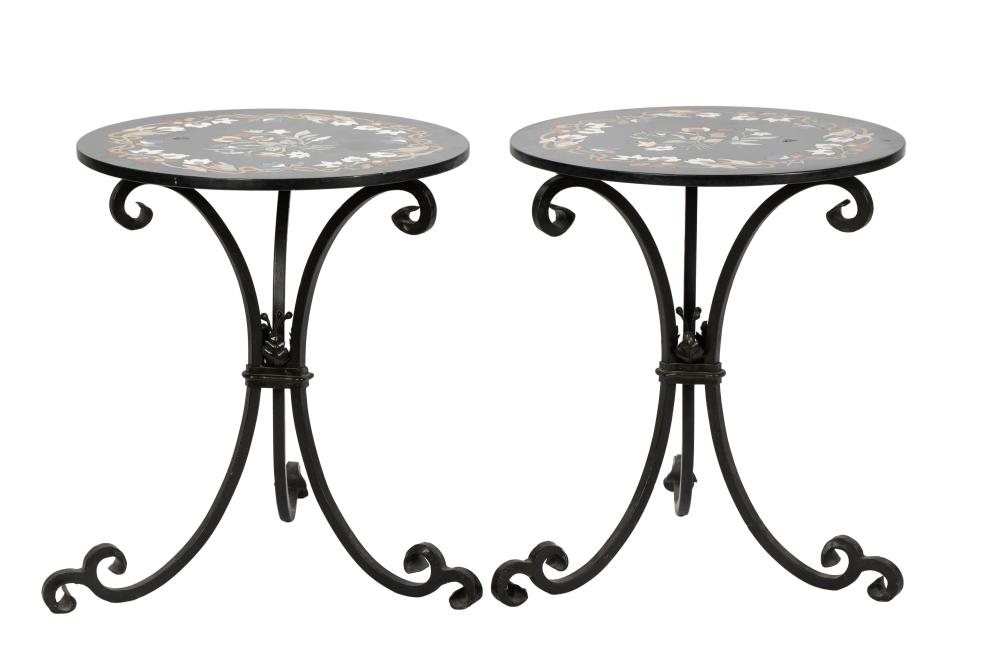 PAIR OF PIETRA DURA INLAID TABLES20th 331d35