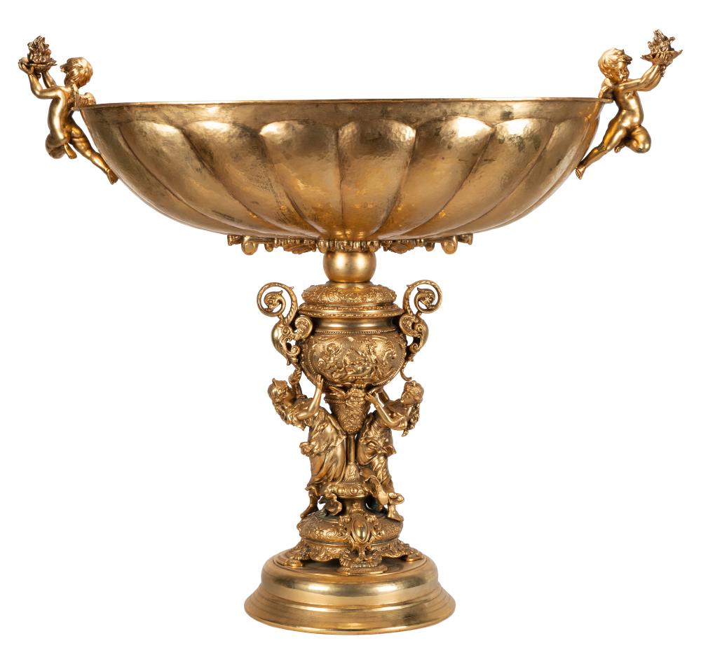 MONUMENTAL GILT METAL BOWLthe oval 331da2