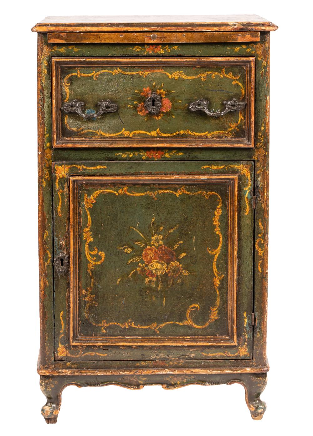 VENETIAN ROCOCO PAINTED WOOD CABINEThaving