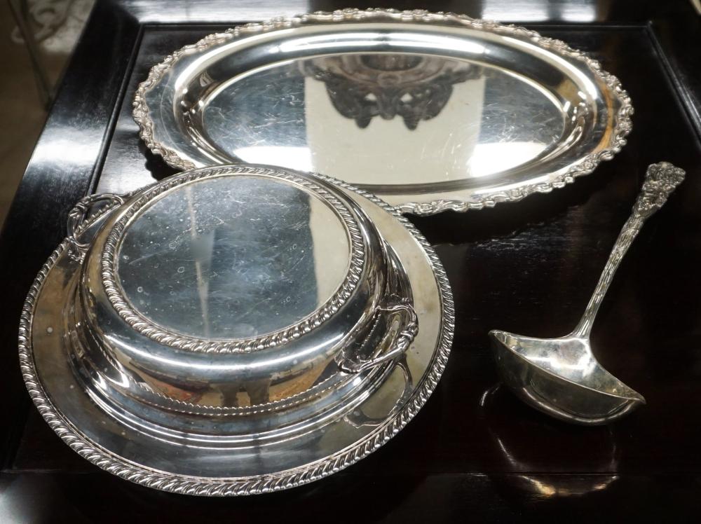 SILVER PLATE COVERED VEGETABLE DISH,