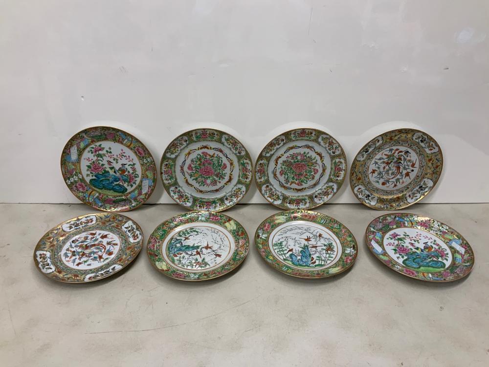 EIGHT CHINESE EXPORT ROSE MEDALLION 32f722