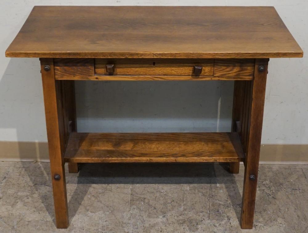 ARTS AND CRAFTS STYLE OAK CONSOLE