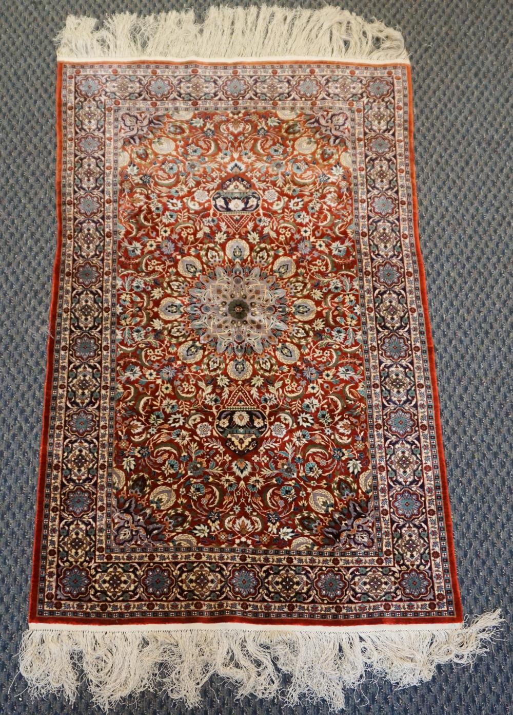 CHINESE PARTIAL SILK RUG, 5 FT
