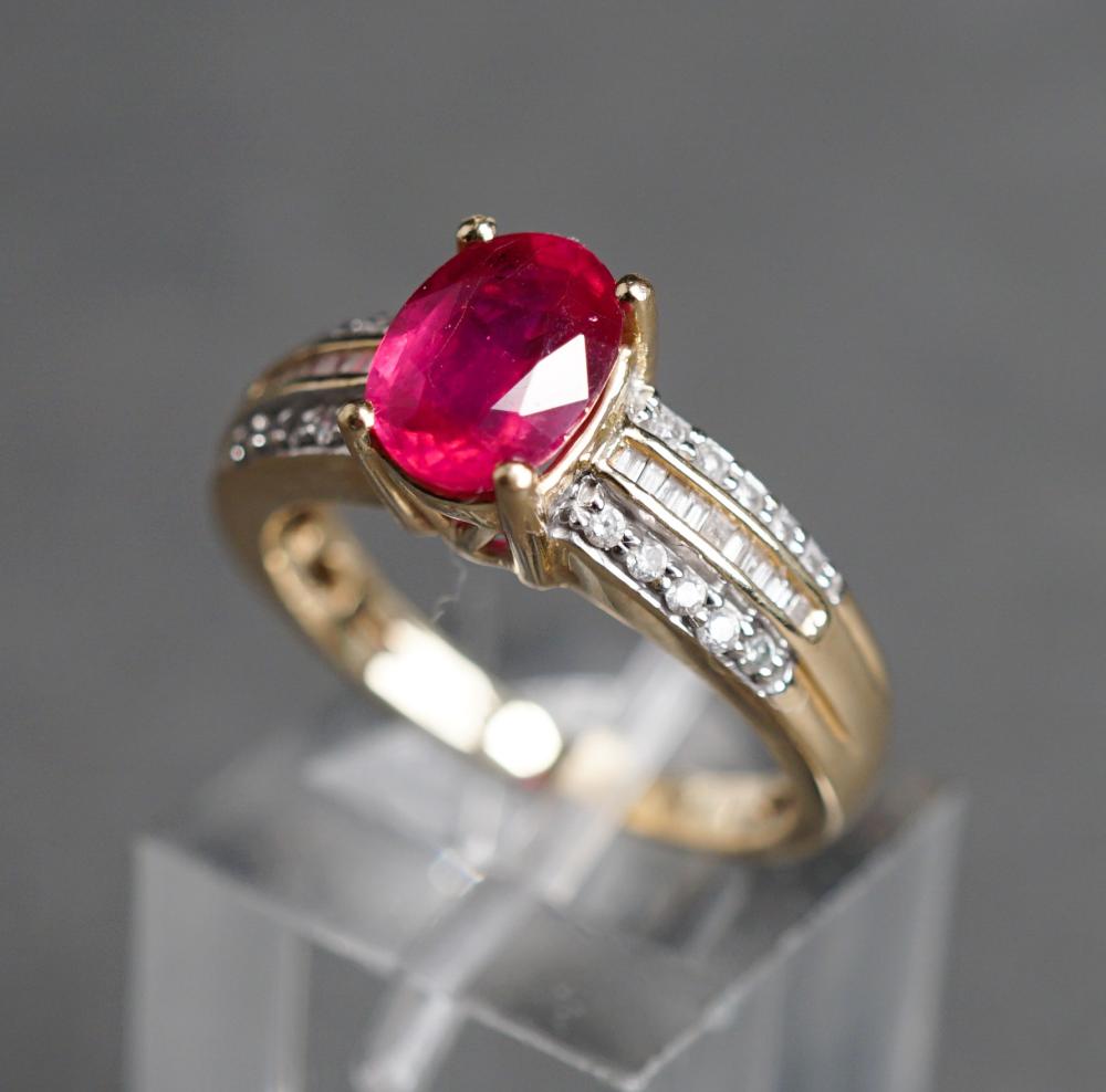 14-KARAT YELLOW-GOLD, RUBY AND