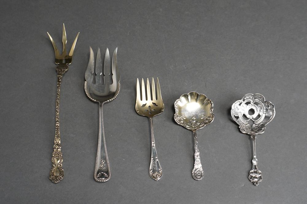 THREE STERLING SILVER FORKS AND TWO