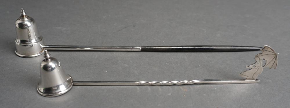 TWO STERLING SILVER CANDLE SNUFFERSTwo