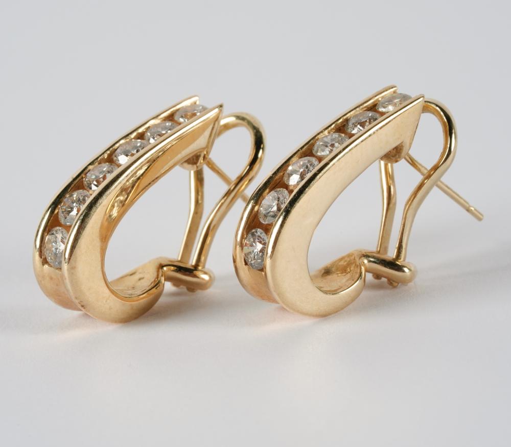 PAIR OF 14 KARAT YELLOW GOLD &