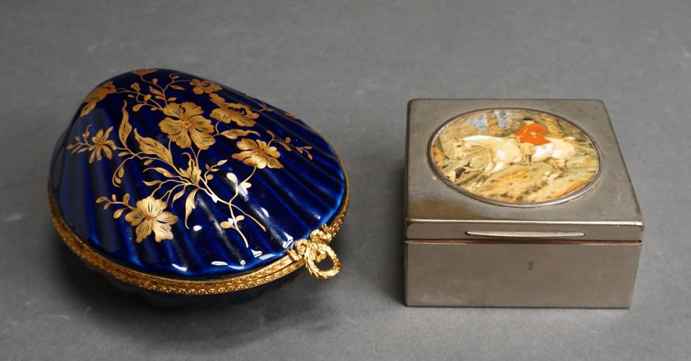 TWO EUROPEAN PORCELAIN AND METAL