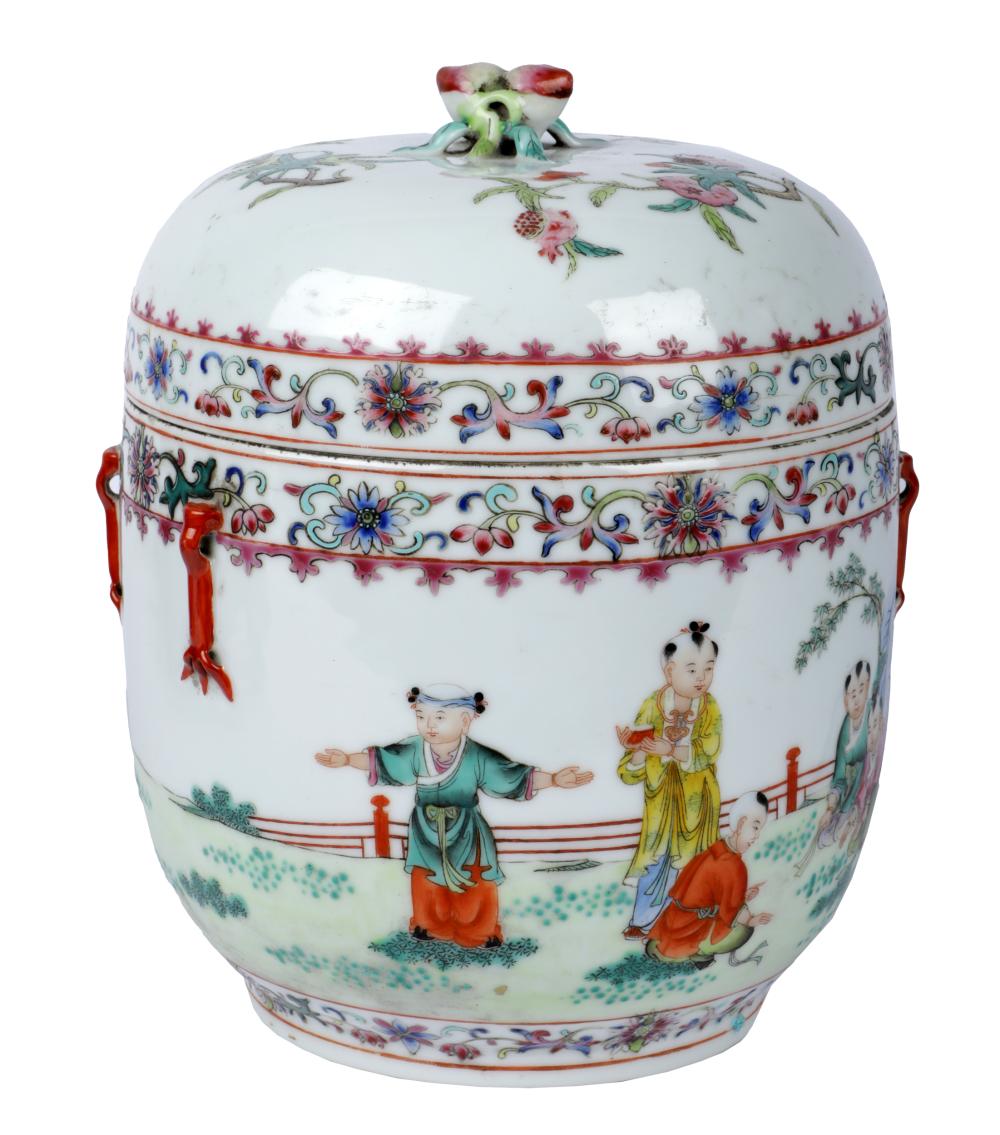 CHINESE PORCELAIN-COVERED JARred