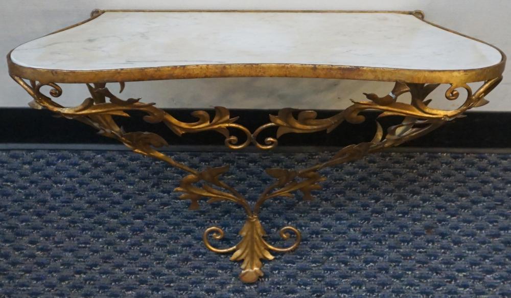 ITALIAN ROCOCO GILT METAL AND MARBLE