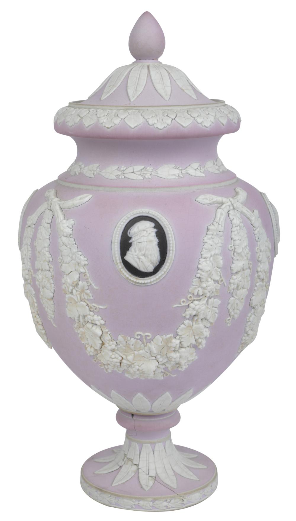 ADAMS & CO PORCELAIN COVERED URNlate