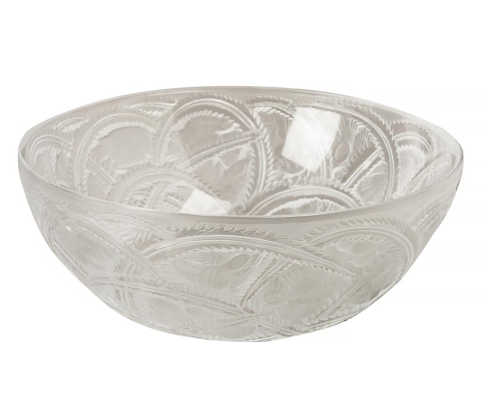 LALIQUE MOLDED GLASS BOWLsigned 32f97f