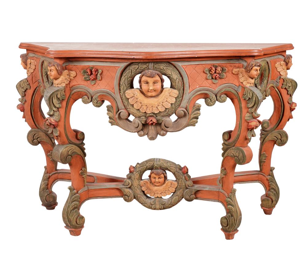 ITALIAN BAROQUE-STYLE PAINTED WOOD