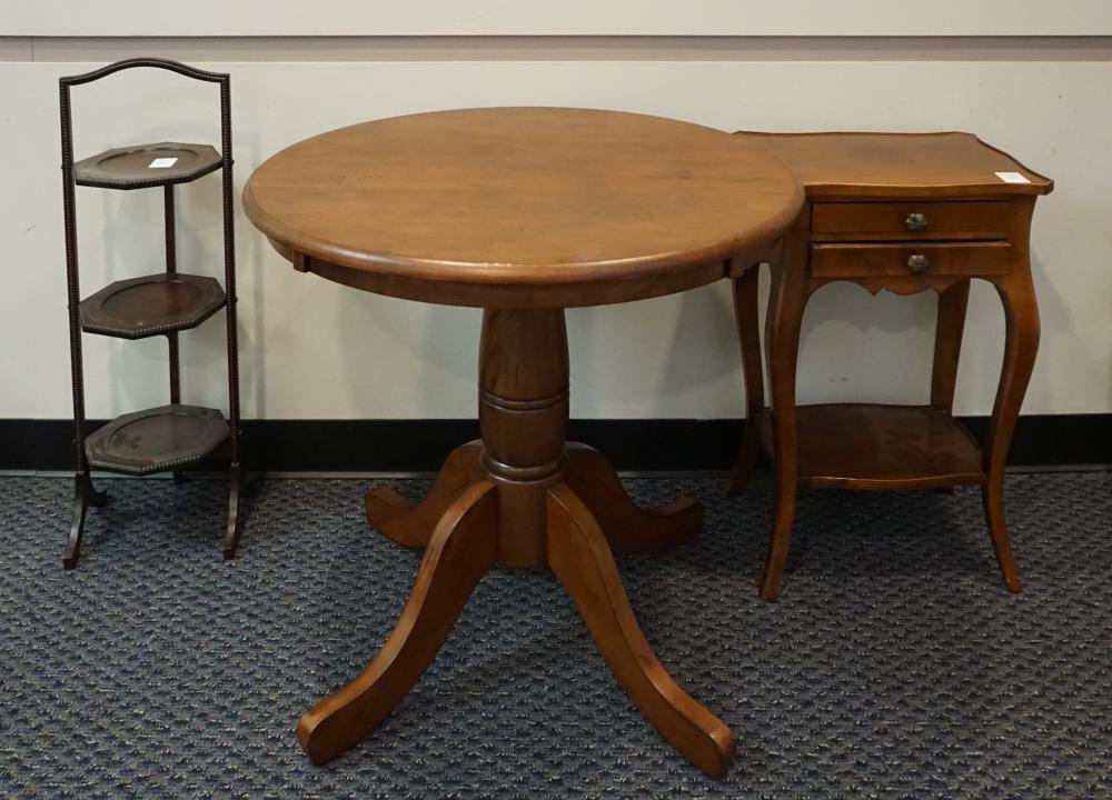 MAHOGANY ROUND CENTER TABLE, A