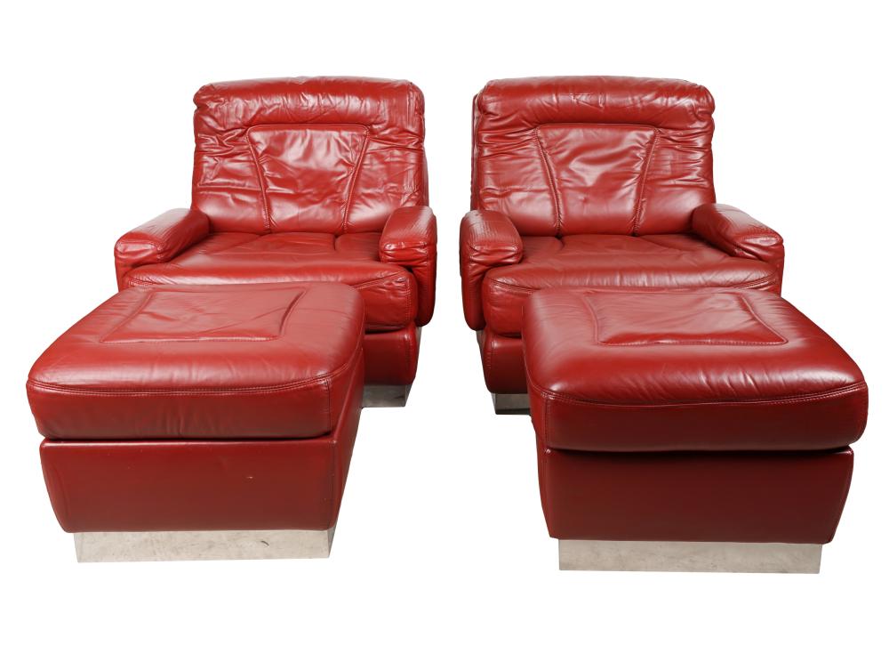 PAIR ROCHE BOBOIS LEATHER LOUNGE 32fa53