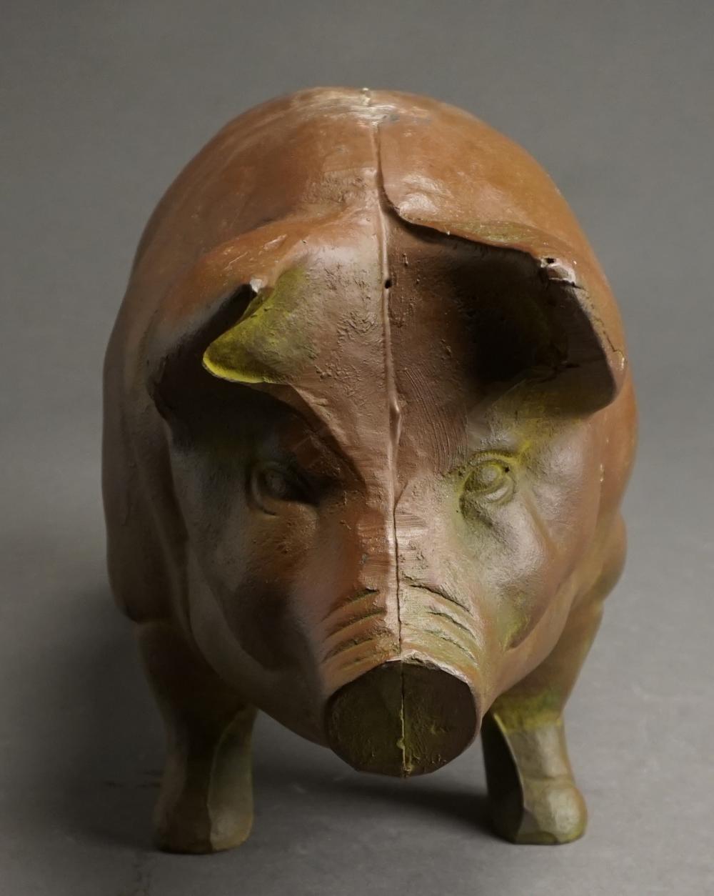 PAINTED IRON FIGURE OF A PIG, 8