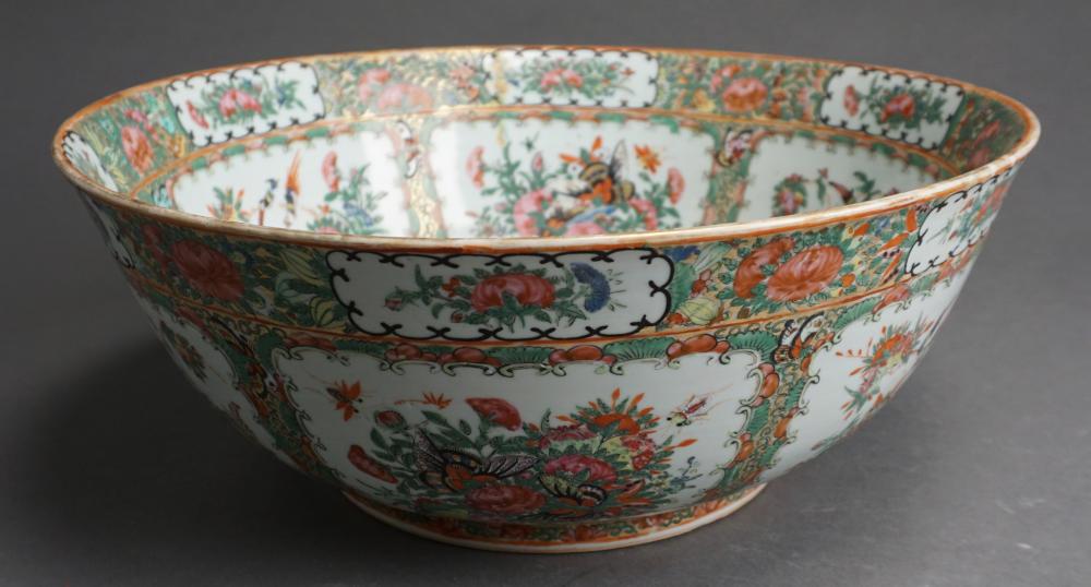 CHINESE ROSE MEDALLION PUNCH BOWL,