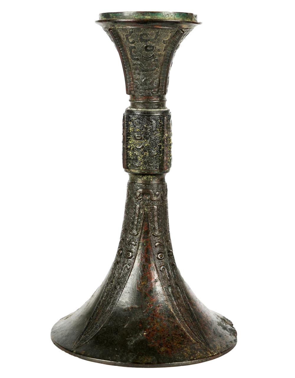 CHINESE ARCHAIC-STYLE BRONZE VASEdecorated