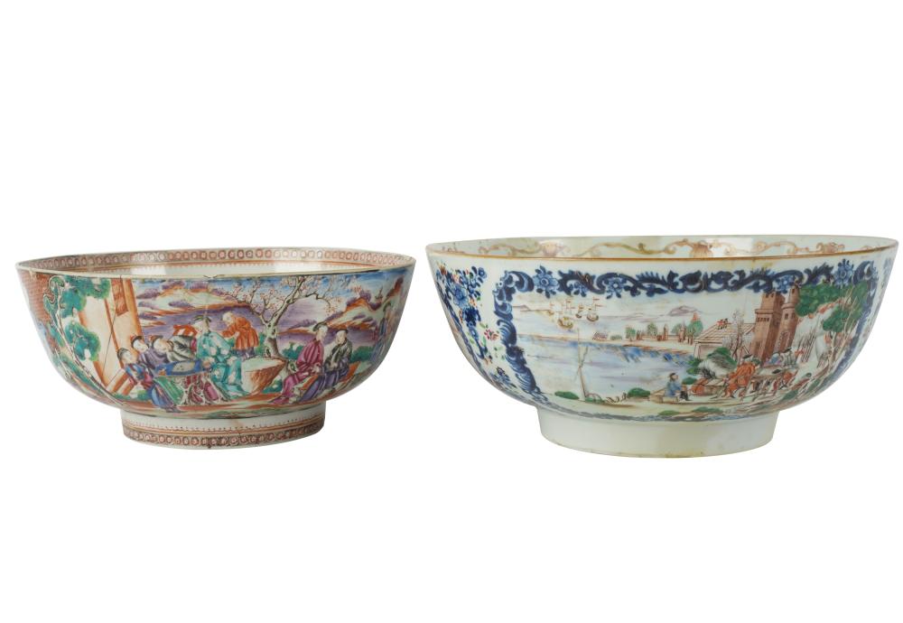 TWO CHINESE EXPORT PORCELAIN PUNCH