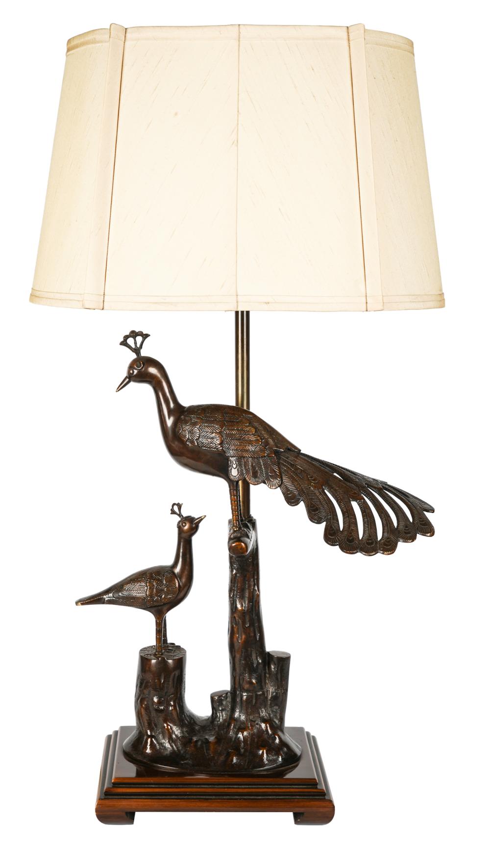 BRONZE BIRD LAMPunsigned; with
