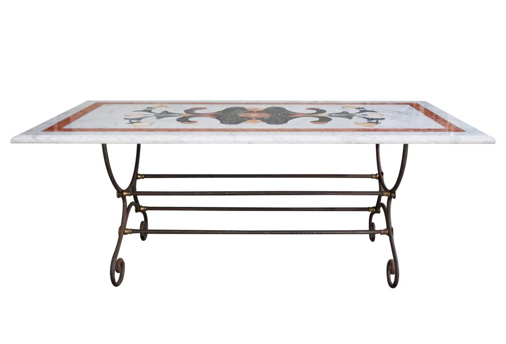 INLAID MARBLE-TOP TABLEon iron