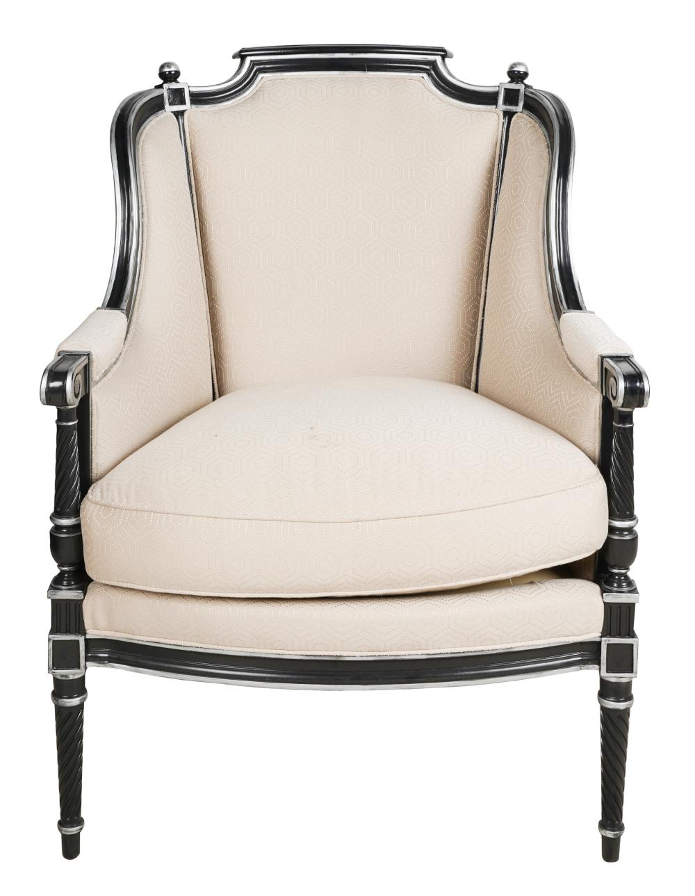 HICKORY CHAIR EBONIZED WOOD BERGEREwith