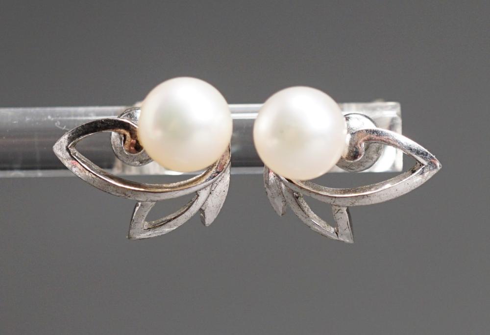 PAIR OF MIKIMOTO SILVER AND CULTURED