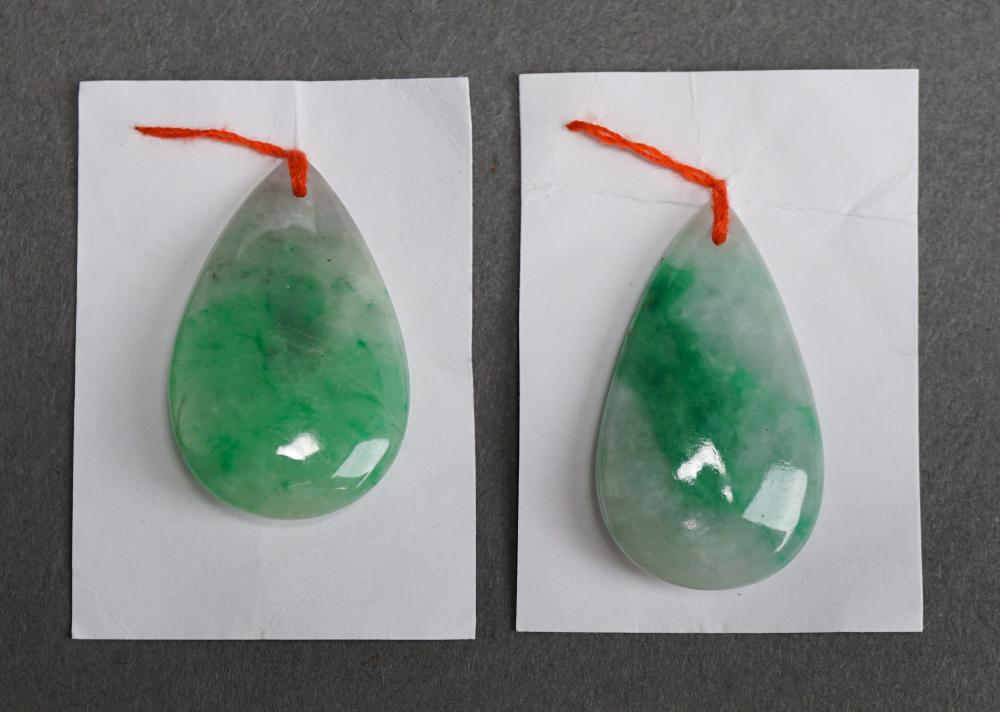 TWO JADE DROP PENDANTS L 1 1 2 32fbc1