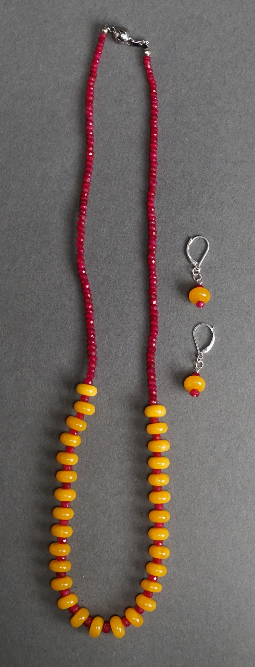 RUBY AND AMBER BEADED NECKLACE 32fbc6