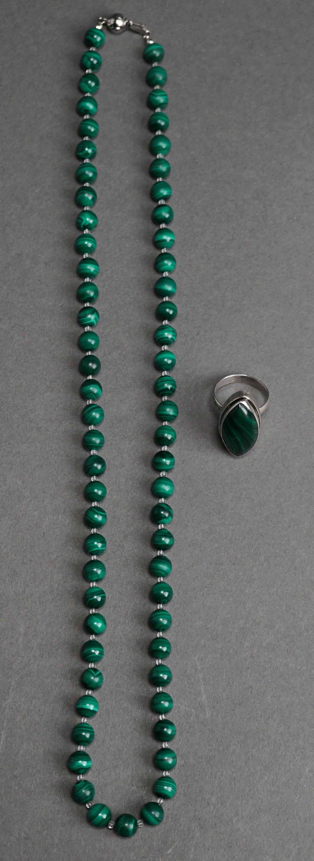 MALACHITE BEADED NECKLACE WITH
