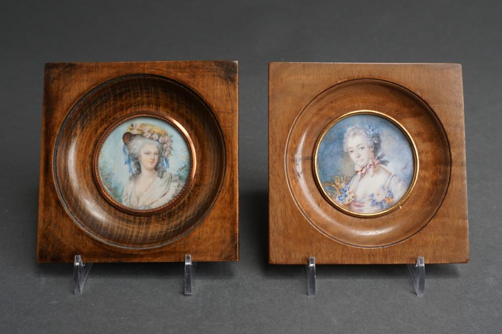 TWO FRAMED PAINTED PORTRAIT MINIATURES 32fc30