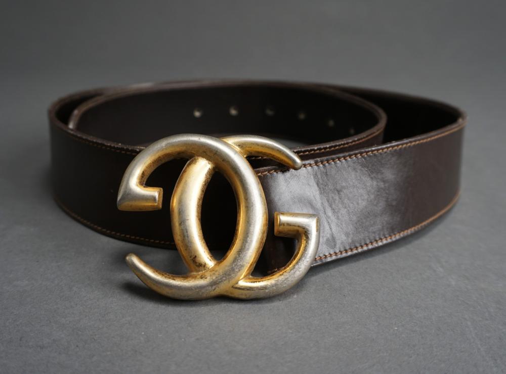 GUCCI BROWN LEATHER GG BELT SIZE 32fc49