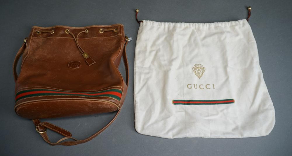 GUCCI LEATHER BUCKET BAG WITH STRIPES 32fc47