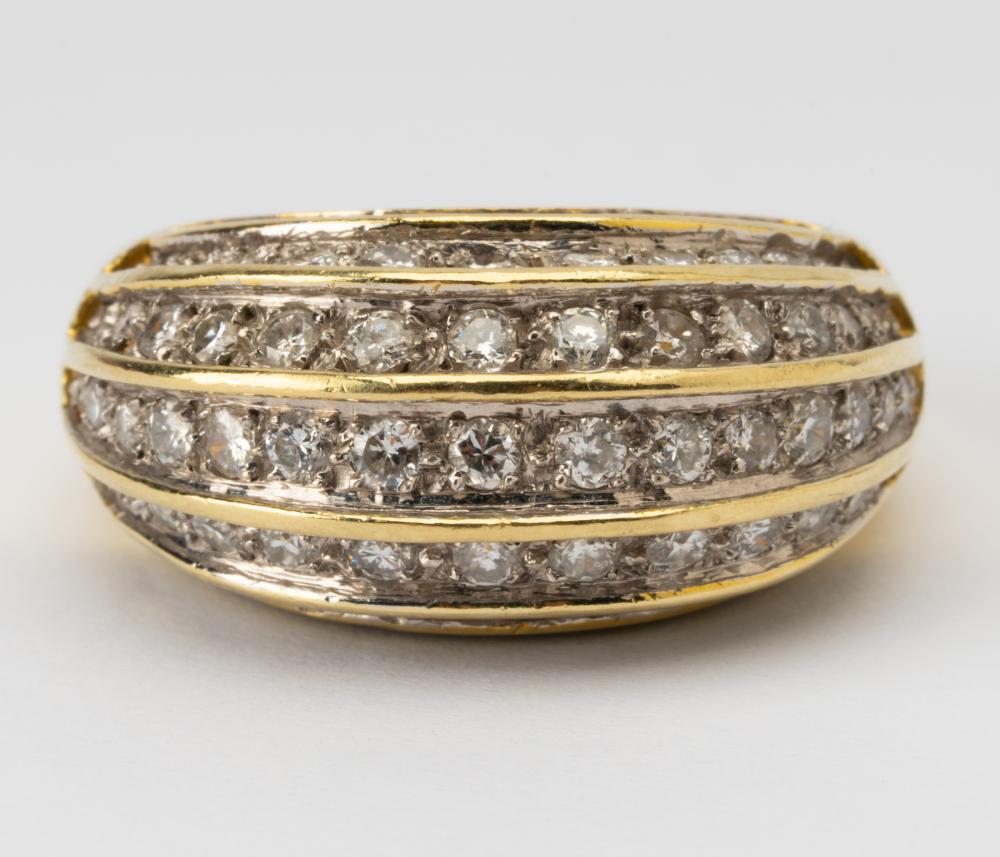 14 KARAT YELLOW GOLD & DIAMOND RINGcontaining