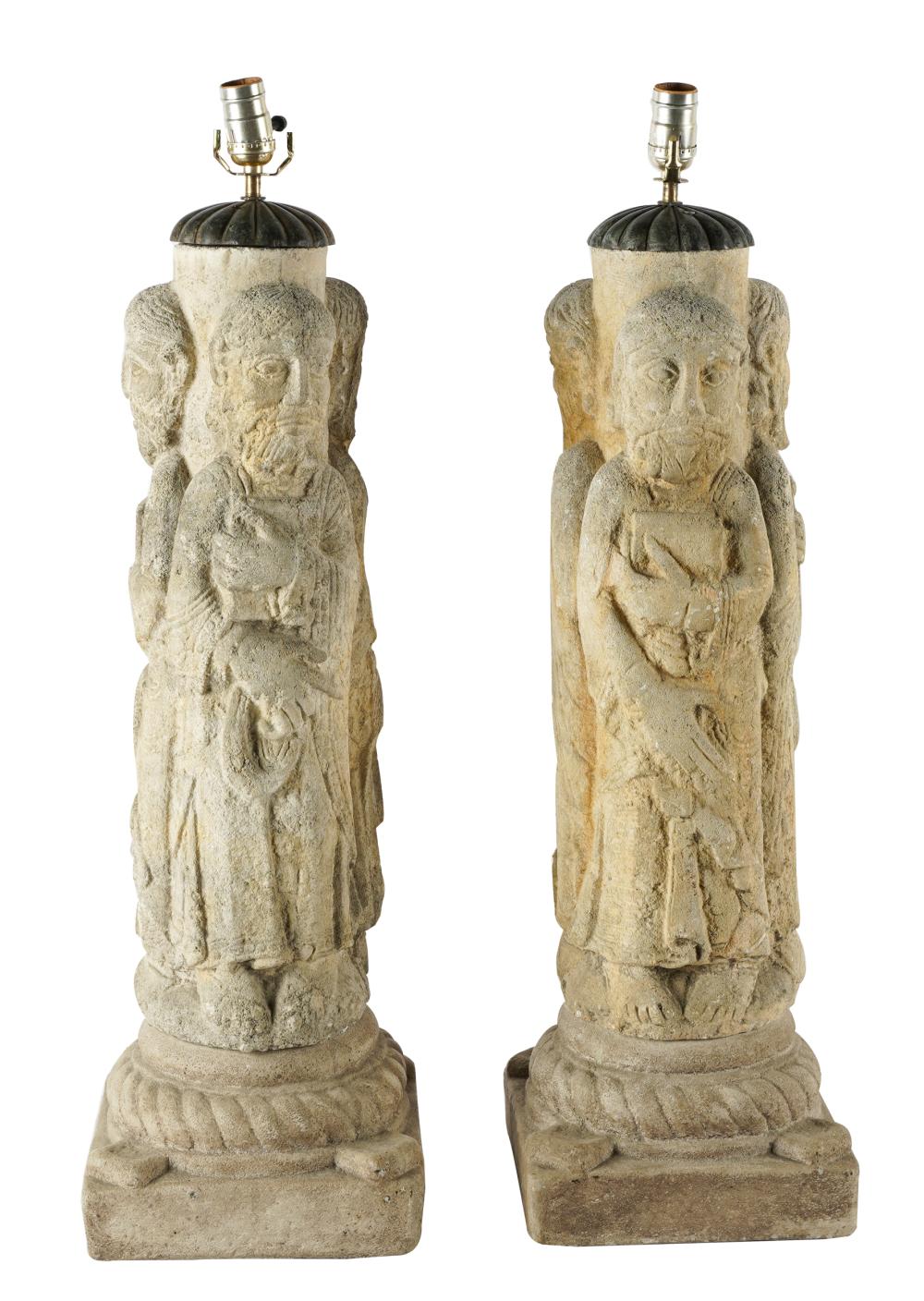 PAIR OF GRAND TOUR FIGURAL CARVED 32fce8