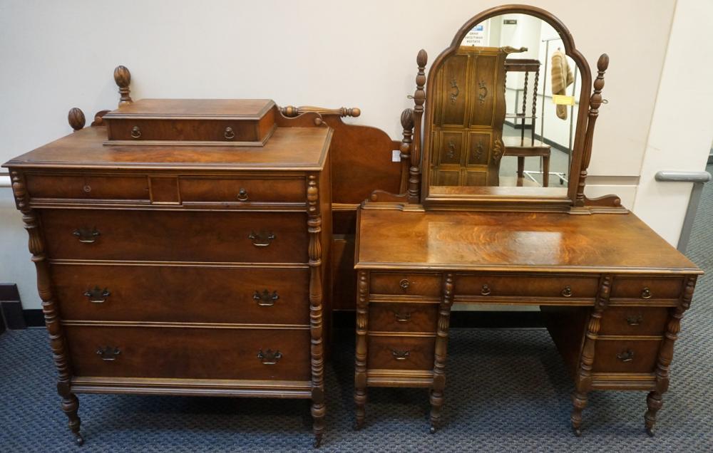 EARLY AMERICAN STYLE WALNUT BUREAU,