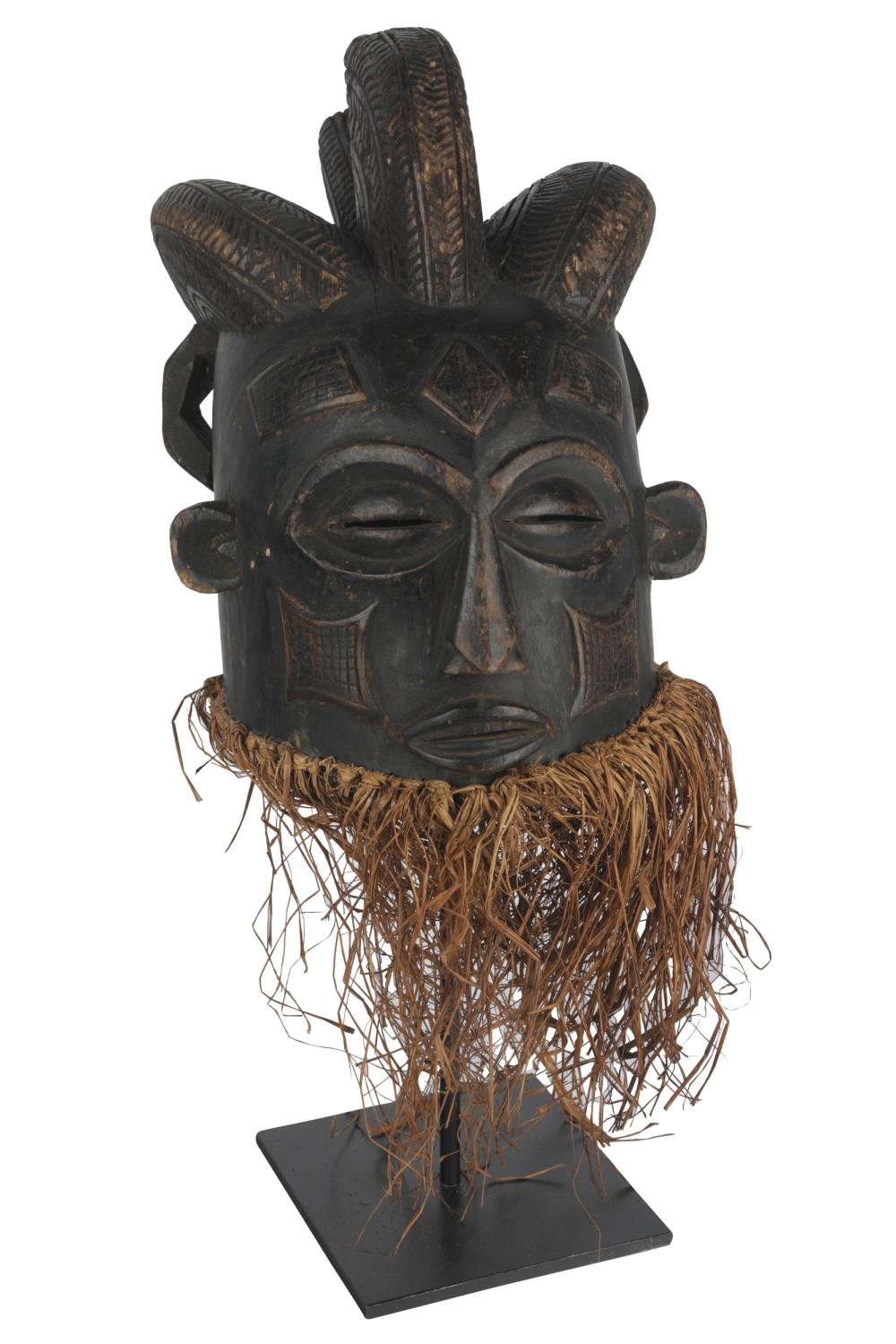 AFRICAN CARVED WOOD TRIBAL MASKwith 32fd11