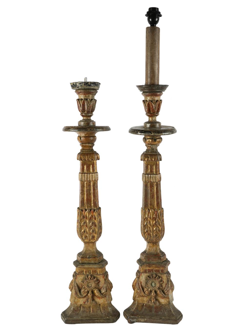 PAIR OF ITALIAN BAROQUE STYLE PRICKET 32fd4d