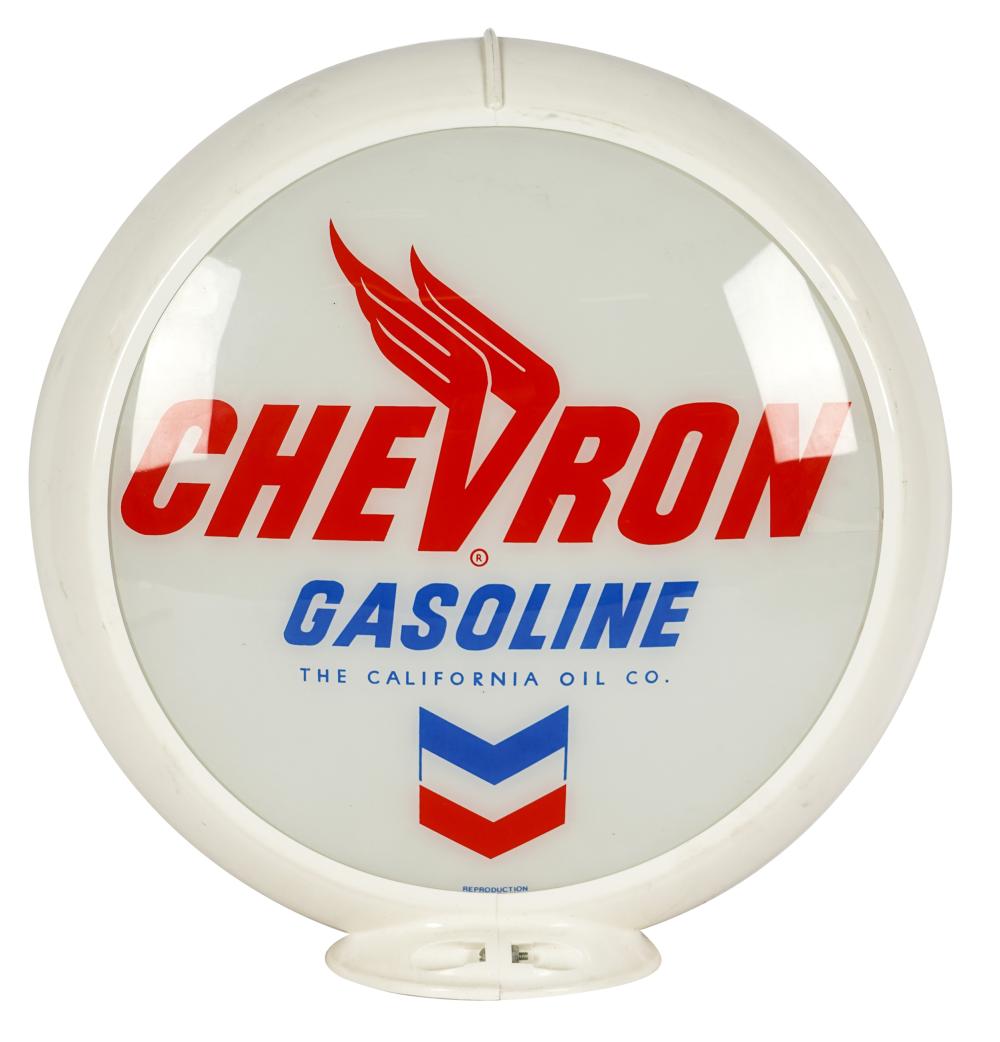 CHEVRON GAS PUMP DOMEreproduction; glass