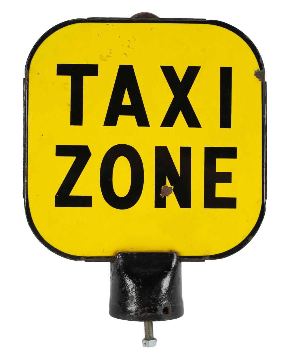 TAXI ZONE SIGNenameled metal 10 32fd83