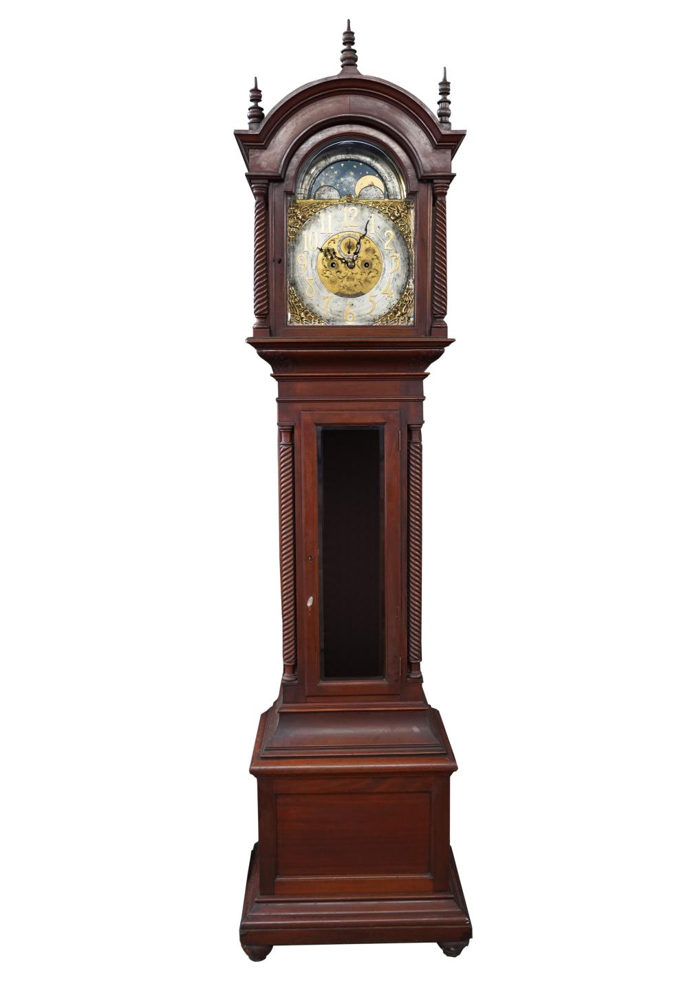 AMERICAN MAHOGANY TALL CASE CLOCKdial