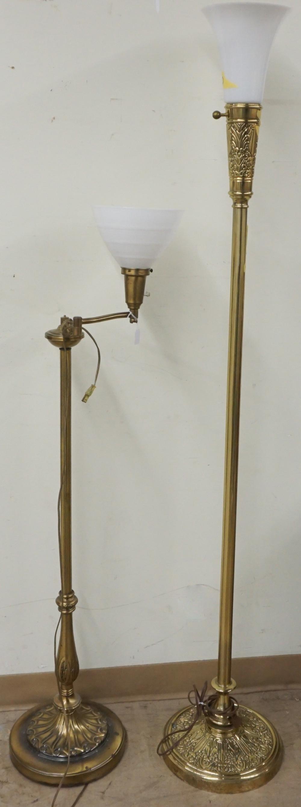 TWO BRASS FLOOR LAMPSTwo Brass
