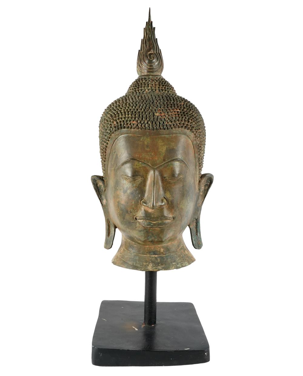 THAI HEAD OF BUDDHAbronze, mounted