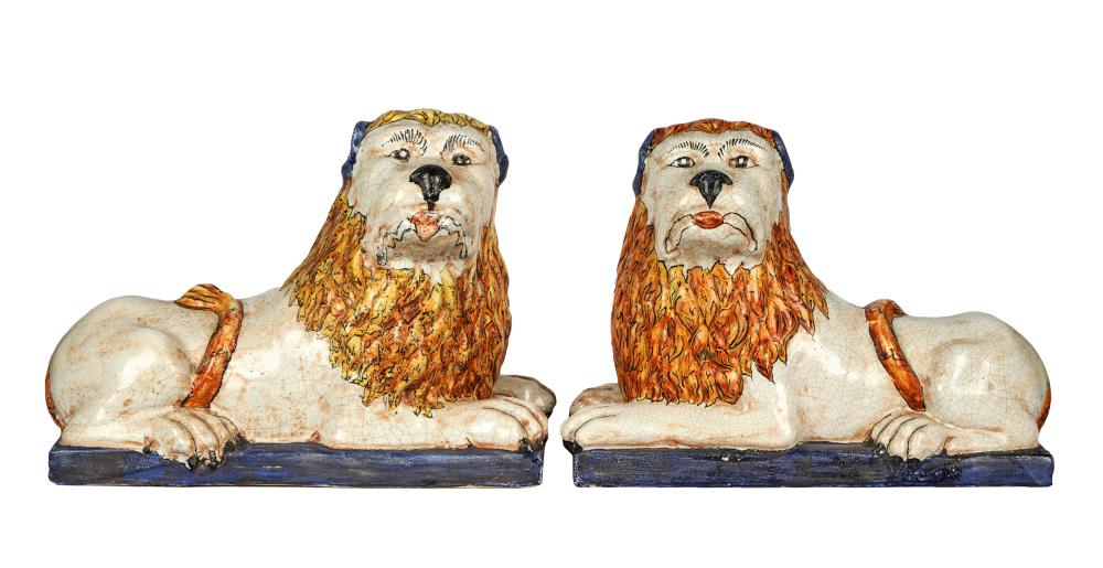 NORMAN LEAR PAIR OF FRENCH FAIENCE