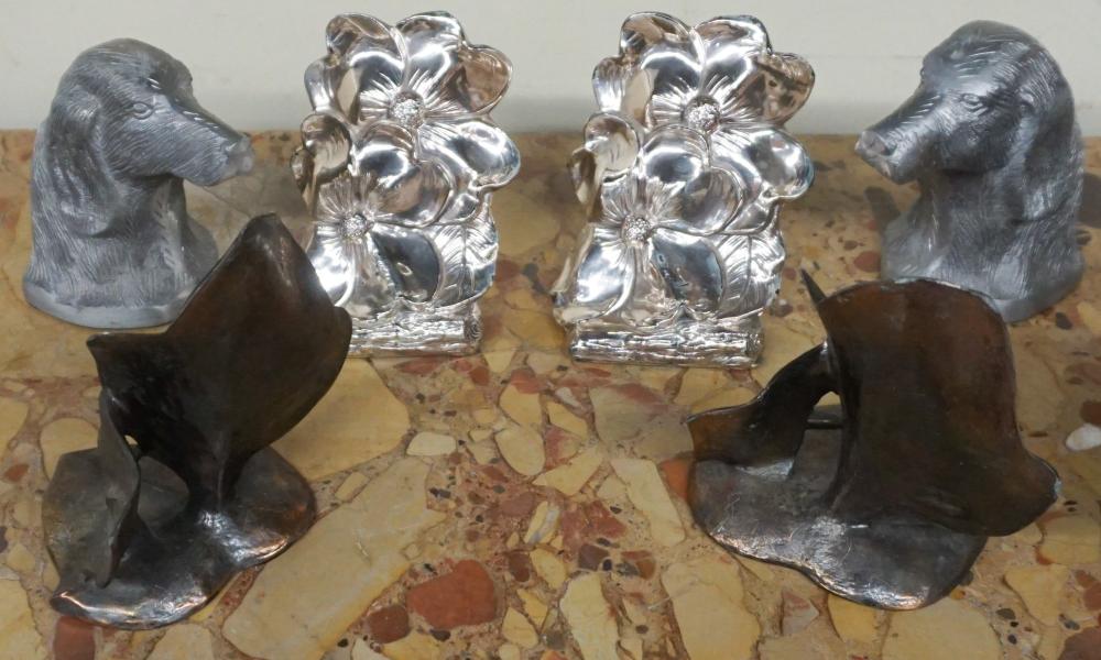 THREE PAIRS METAL BOOKENDSThree 32fedd