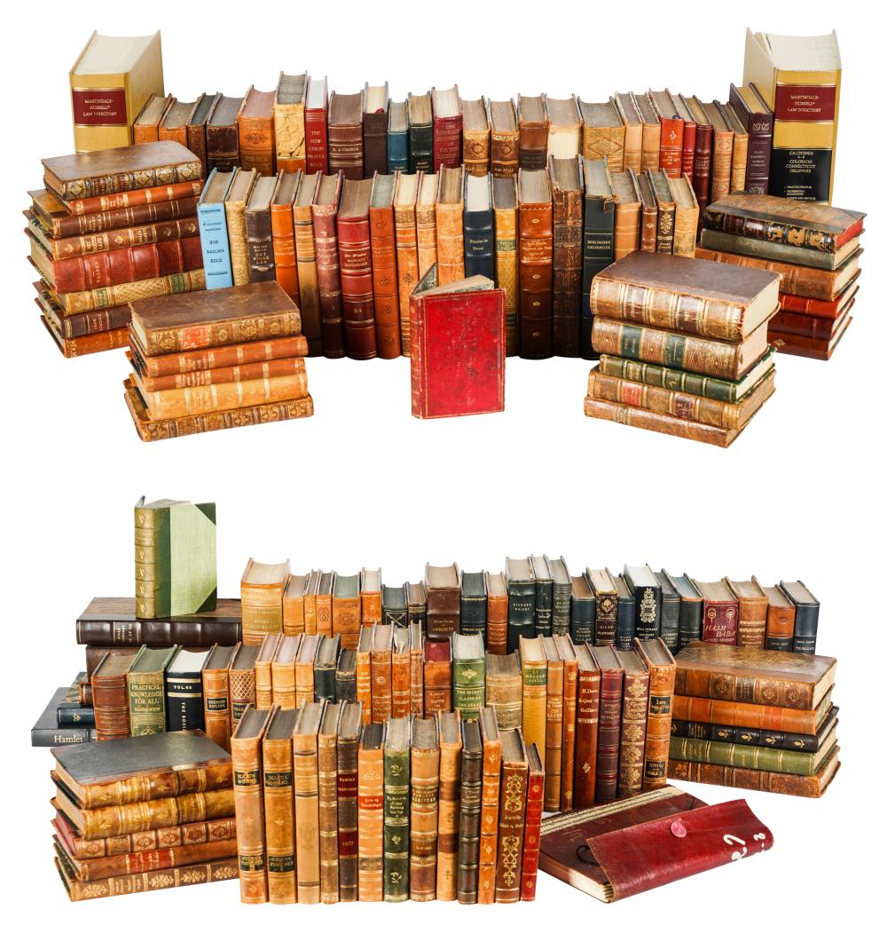 LARGE COLLECTION OF SINGLE LEATHER-BOUND